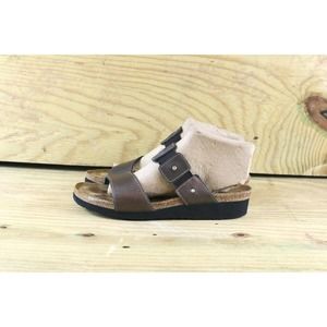 Naot Ashley Womens 10 Leather Rhinestone Metallic Brown Sandals EU 41 Flats